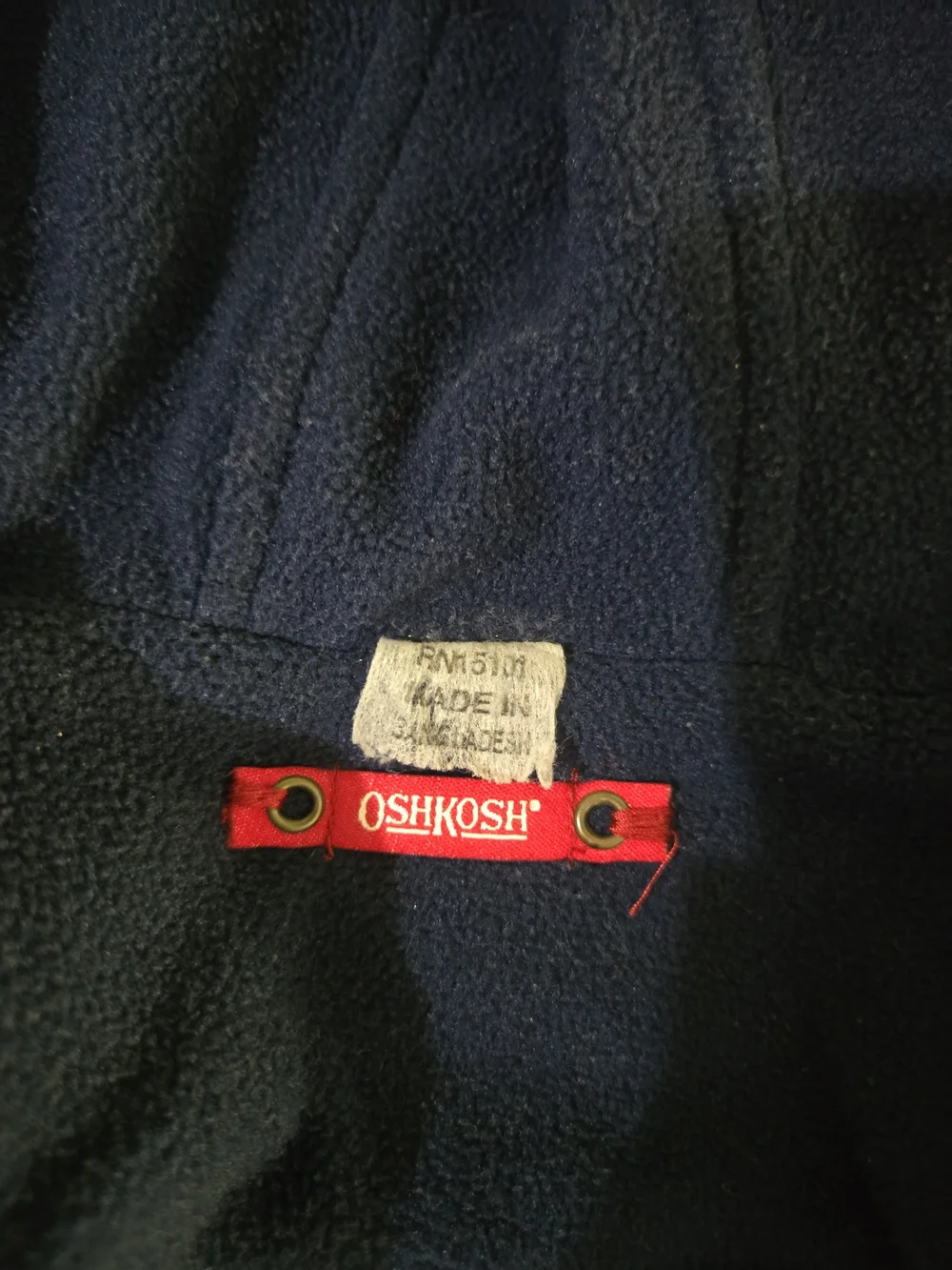OshKosh Red Gray Insulated Winter Coat Jacket Hooded Fleece Lined Toddler